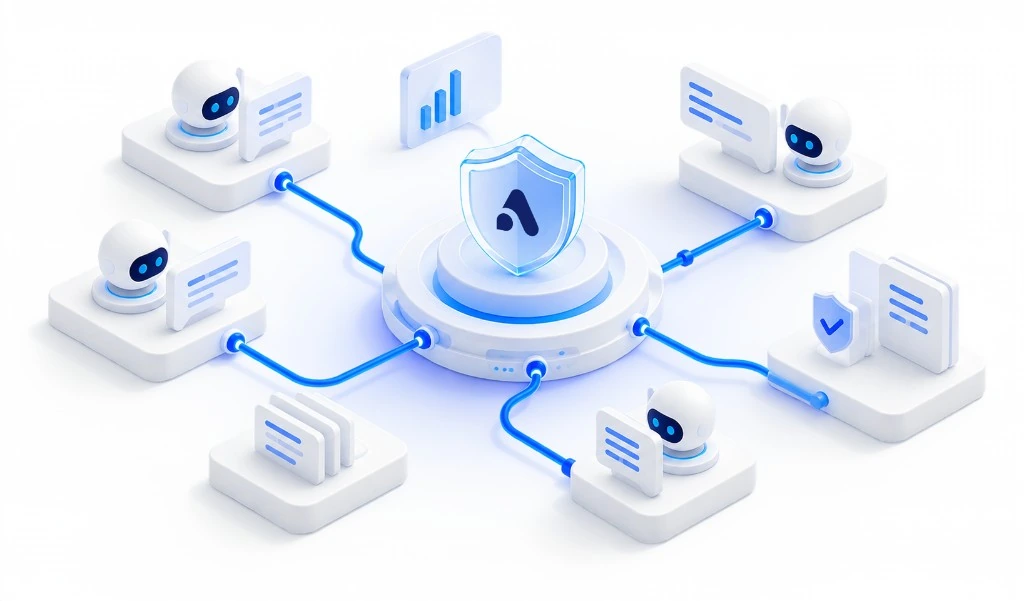 AvonAI at the center of a fleet of AI agents, connected so every conversation can be found, fixed and validated