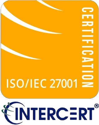 ISO/IEC 27001 Certification badge by Intercert