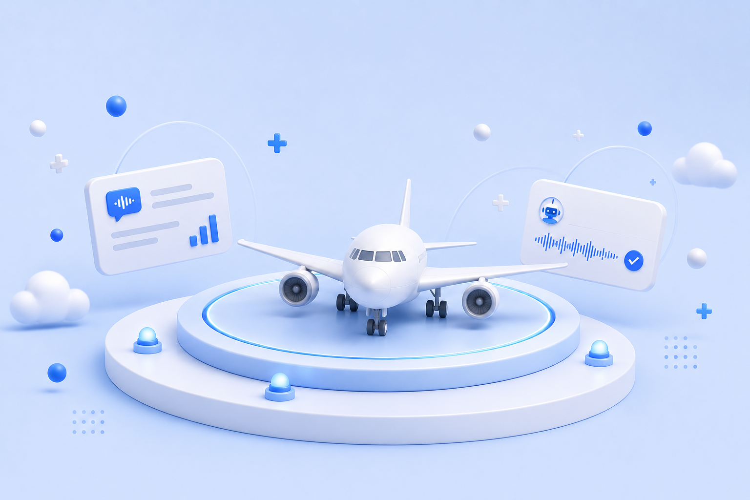 Airplane on a landing platform