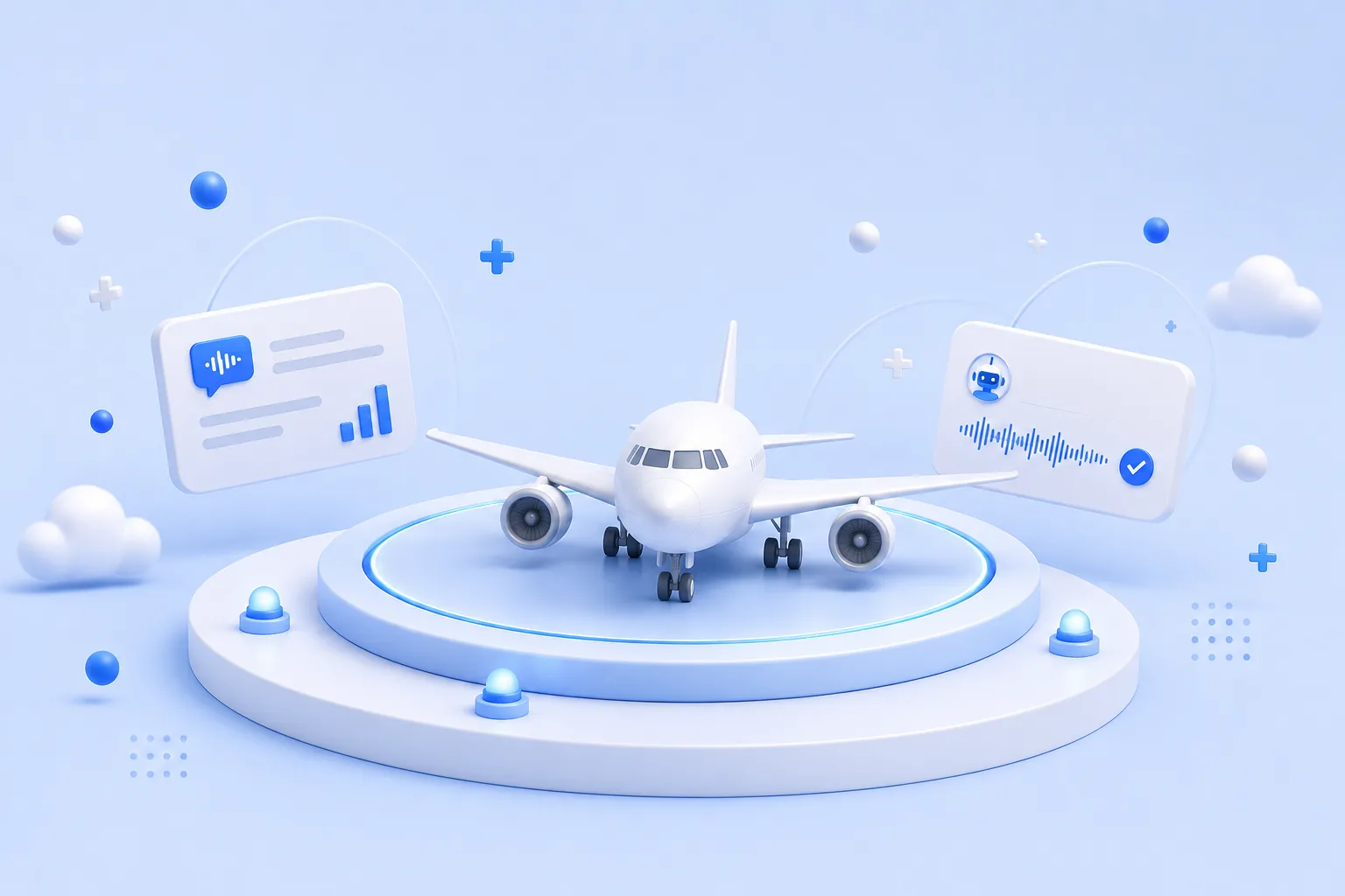 Airplane on a landing platform